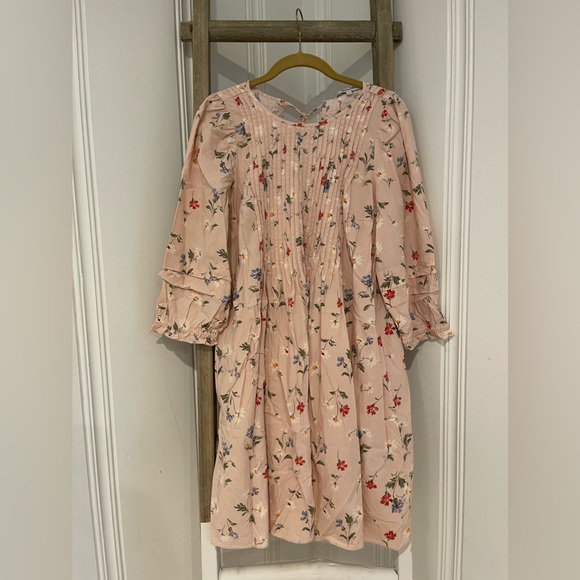 Madewell Pintuck Puff-Sleeve Mini Dress in Seaside Floral - Picture 1 of 4
